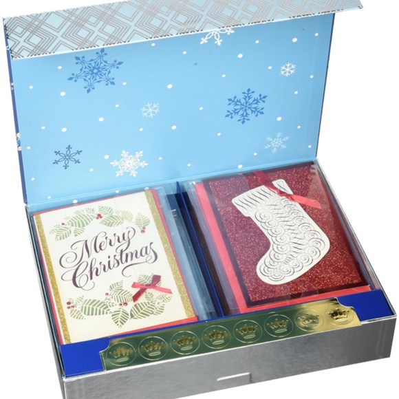 Hallmark Collectible Box With Snowflakes/Set of 24 Assorted Seasonal Cards/NEW!! - Picture 1 of 10
